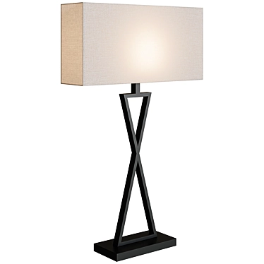 Rectangular Black Deco Style Lamp 3D model image 1 