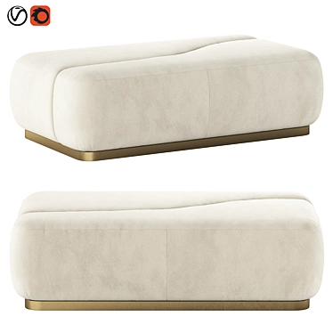 Formitalia Prince Ottoman in Velvet 3D model image 1 