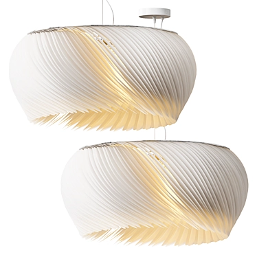 Elegant Wave Pendant Light 3D model image 1 