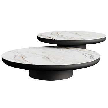 Luxury Marble Coffee Table Set 3D model image 1 