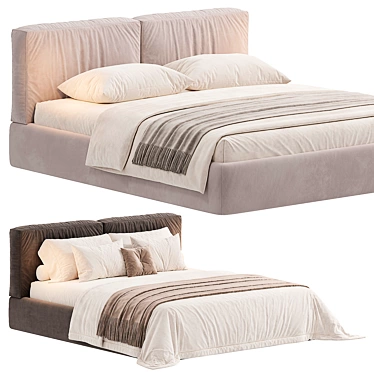 Modern Minimalist TOPO Bed 3D model image 1 