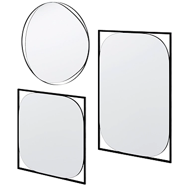 Modern Chic Wall Mirror Set 3D model image 1 