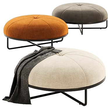 Elegant Bond Ottoman in Trio 3D model image 1 