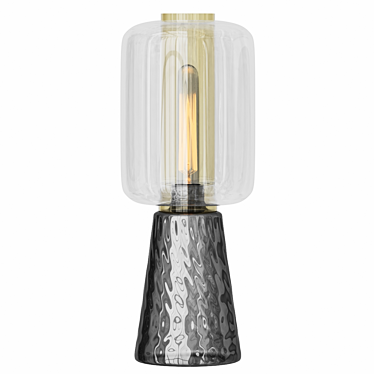 Elegant Smoky Gray Glass Lamp 3D model image 1 