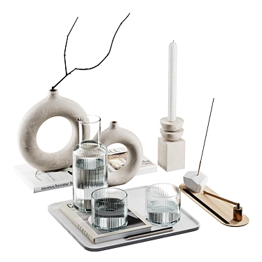 Modern Minimalist Decor Set - Sculptural Elements 3D model image 1 