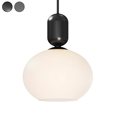 Modern Black Metal Pendant Light 3D model image 1 