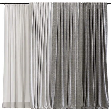 Modern Mesh Curtain Design 3D model image 1 