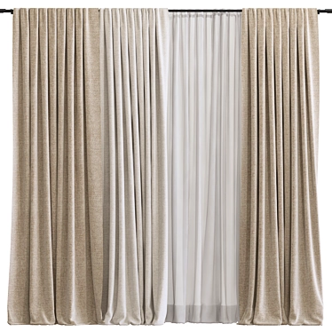 Geometric Design Curtain Panel 3D model image 1 