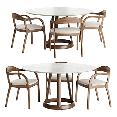 Modern Dining Set Greeny Timeless 3D model image 1 