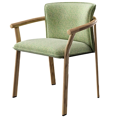 Elegant Ash Wood Armchair Elegance 3D model image 1 