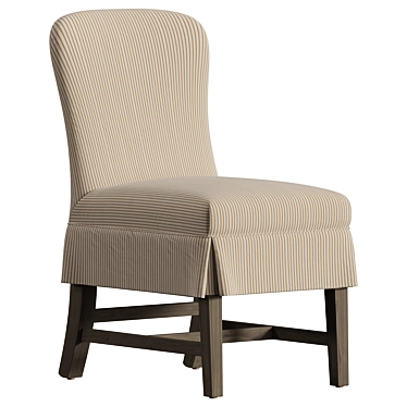 Ticking Stripe Dining Chair 3D model image 1 