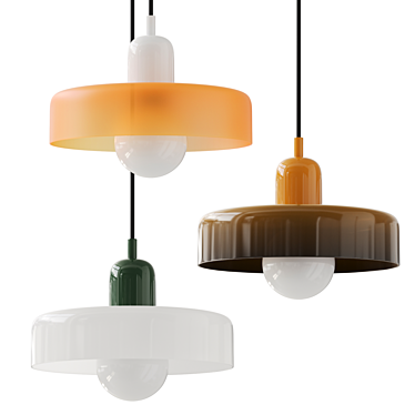 Colorful Glass Pendant Lamp 3D model image 1 