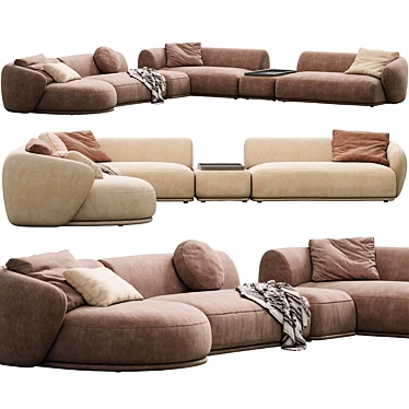 Elegant Meridiani Sofa Rene Design 3D model image 1 