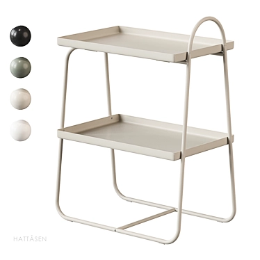 Scandinavian Bedside Table & Shelf 3D model image 1 