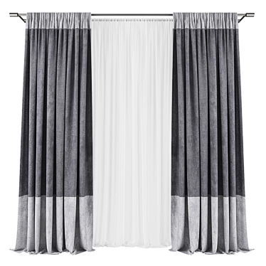 Modern Curtain Panels Set 3D model image 1 