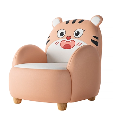 LINSY KIDS Pink Cat Armchair 3D model image 1 