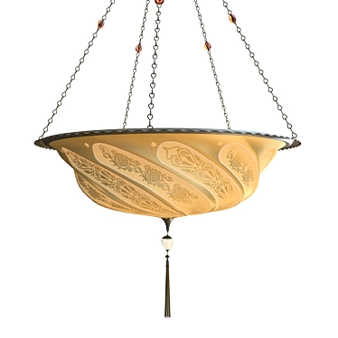 Medieval-inspired Gold Glass Lamp 3D model image 1 