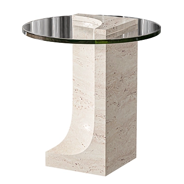 Modern Glass Edge Side Table 3D model image 1 