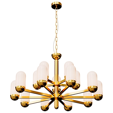 Elegant Chandelier with 15 Lamps 3D model image 1 