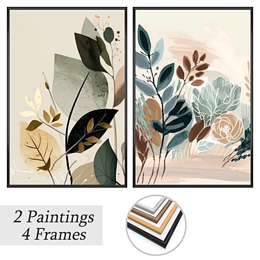 Title: Artwork Set with Multiple Frames 3D model image 1 