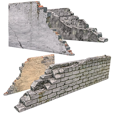 Ancient Ruined Walls 3D Models 3D model image 1 