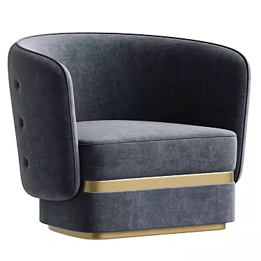 Elegant POEMA Armchair with Armrests 3D model image 1 