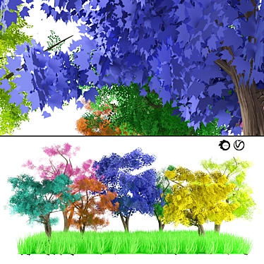 Animated Stylized Tree Pack 3D model image 1 