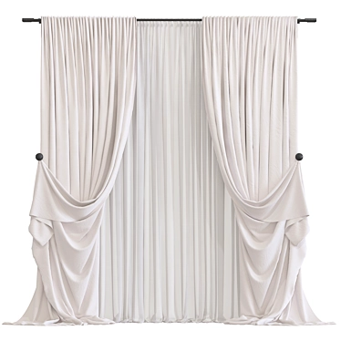 Meshed Curtain Design 3D model image 1 