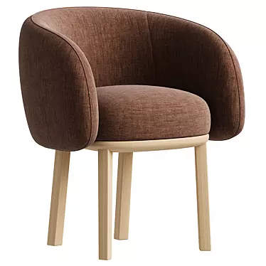 Sleek Nido Fabric Armchair Model 3D model image 1 