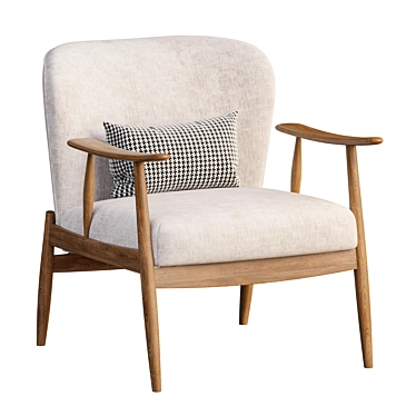 Modern Troubadour Wood Frame Chair 3D model image 1 