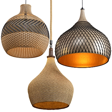 Interchangeable Organic Pendant Light 3D model image 1 