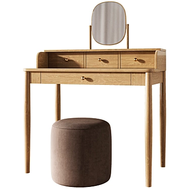 Modern Minimalist Dressing Table Set 3D model image 1 