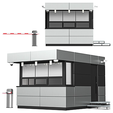 Premium Security Post Module M01 3D model image 1 