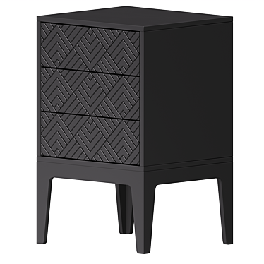 Three-Drawer Nightstand Flow 3D model image 1 