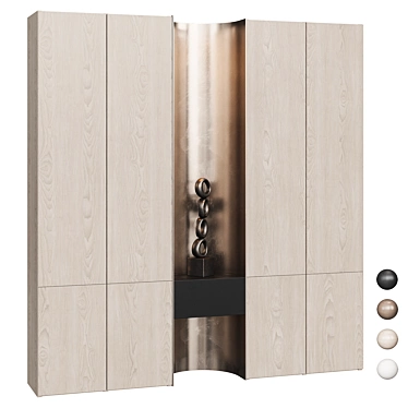 Modern Wardrobe with Decorative Niche 3D model image 1 