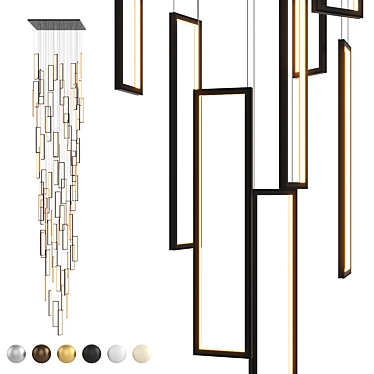 Modern Frame Pendant Light 3D model image 1 