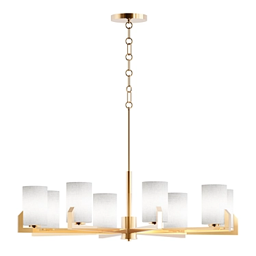 Satin Brass Modern Chandelier DART 3D model image 1 