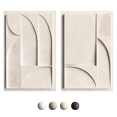 Geometric Relief Art Set - Annemieke van Beek Design 3D model image 1 