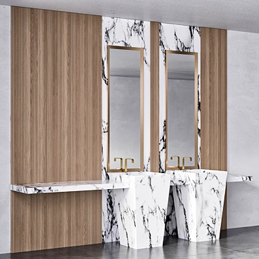  Modern Bathroom Furniture Set 3D model image 1 