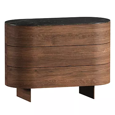 Sleek Wood Veneer Chest Drawers 3D model image 1 