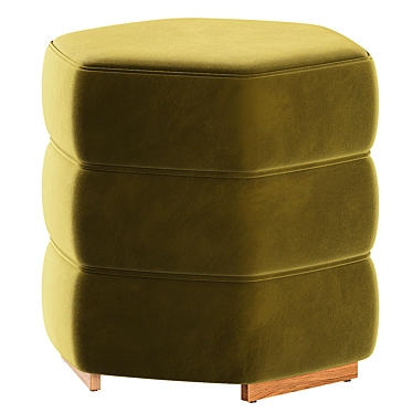 Velvet Lyla Footstool Elegantly Designed 3D model image 1 