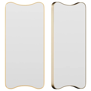 Mayu Eclectic Gold Wall Mirror 3D model image 1 