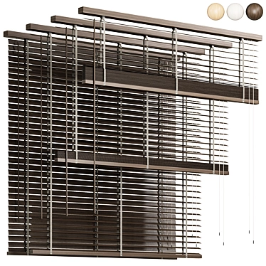 Folding Wooden Blinds Home Décor 3D model image 1 