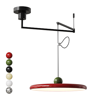 Adjustable Disc Ceiling Lamp 3D model image 1 