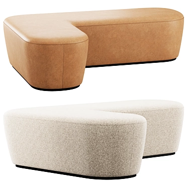 Modern L-Shaped Pouf Design 3D model image 1 