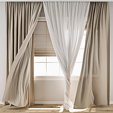 Texture-Enhanced Curtain 3D Model 3D model image 1 