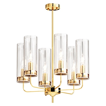 Gold Metric M Pendant Chandelier 3D model image 1 