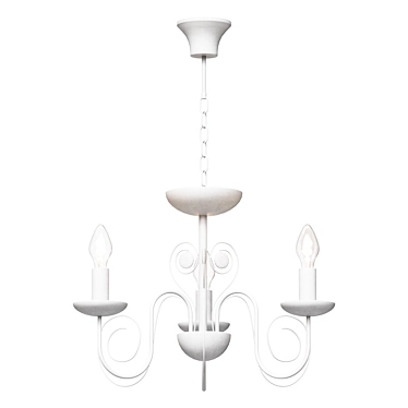 Classic Pendant Chandelier White Gold 3D model image 1 