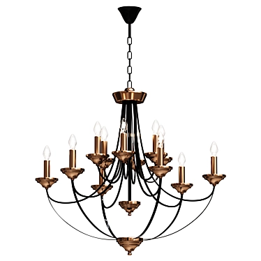 Black Loft Style Pendant Chandelier 3D model image 1 