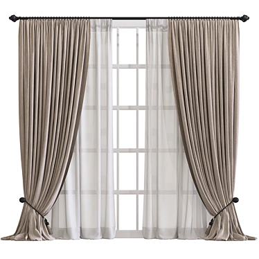 Refined Curtain Design & Crafting 3D model image 1 